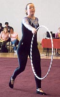 Athlete performing hoop routine
