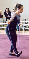 Athlete performing rope routine