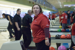 Athlete preparing to bowl