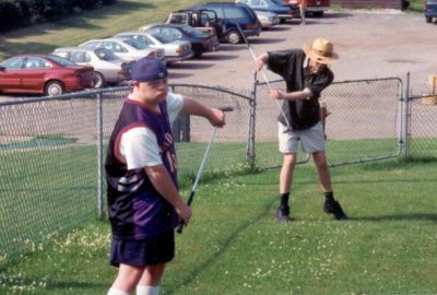 Two athletes playing