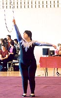 Athlete peforming hoop routine