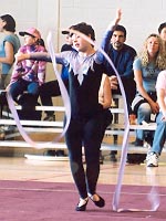 Athlete performing ribbon routine