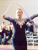 Athlete performing ribbon routine