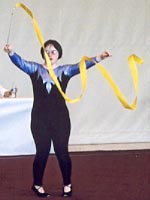 Athlete performing ribbon routine