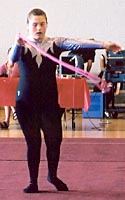 Athlete performing rope routine