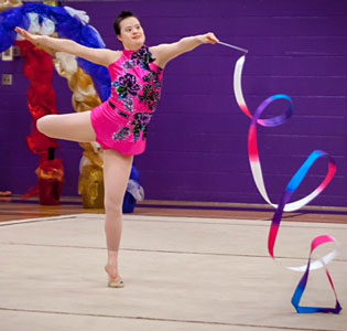 Athlete performing Ribbon Routine