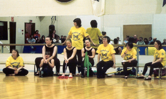 Athletes waiting for the competition to begin.