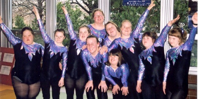 Ten athletes posed just before competition began