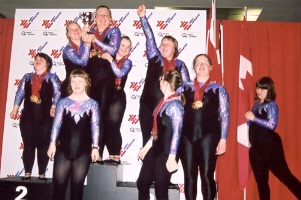 Oakville Butterflies celebrate the team trophy