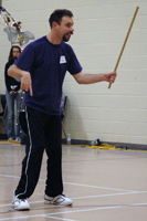 Martial Gym Athlete doing Stick Routine