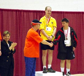 Athletes on podium