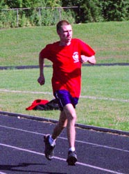 Athlete running in race