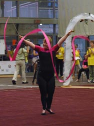 Athlete performs her Ribbon Routine