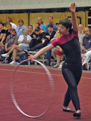 Athlete performs her Hoop Routine